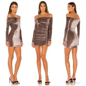 Superdown Velvet Long Sleeve Bodycon Mini Dress M